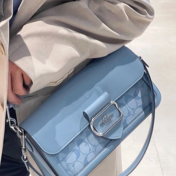 COACH MORGAN SHOULDER BAG IN SIGNATURE CHAMBRAY CH137 - Picture 2 of 10